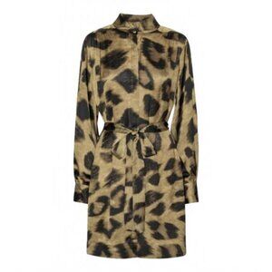 Karmamia Noelle Dress Khaki Leopard Shirt Dress NWT - Size S